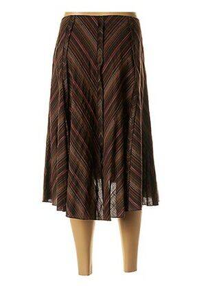 Jupe mi-longue fermeture zip latéral marron LUCCHINI femme
