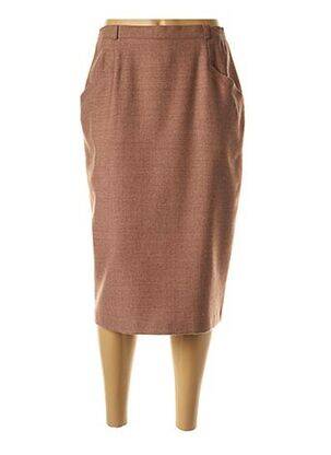 Jupe mi-longue coupe droite marron TREVIRA femme