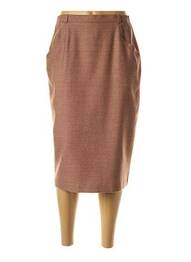 Jupe mi-longue coupe droite marron TREVIRA femme