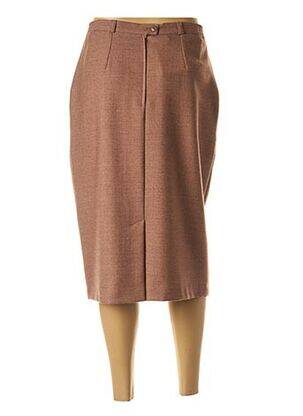 Jupe mi-longue coupe droite marron TREVIRA femme