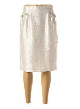 Jupe mi-longue coupe droite gris CHRISTINE LAURE femme