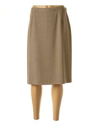 Jupe mi-longue coupe droite beige FEDORA femme
