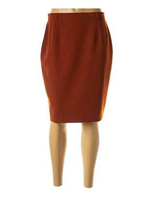 Jupe mi-longue coupe droite marron FEDORA femme