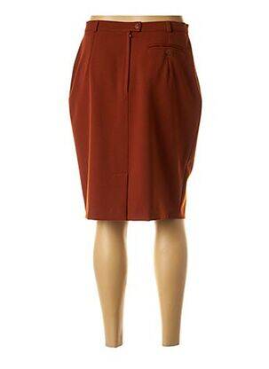 Jupe mi-longue coupe droite marron FEDORA femme