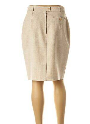 Jupe mi-longue coupe droite beige FEDORA femme