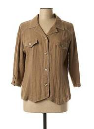 Chemisier coupe cintrée manches 3/4 marron TELMAIL femme