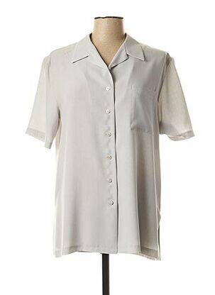 Chemisier poches poitrine manches courtes gris FEDORA femme