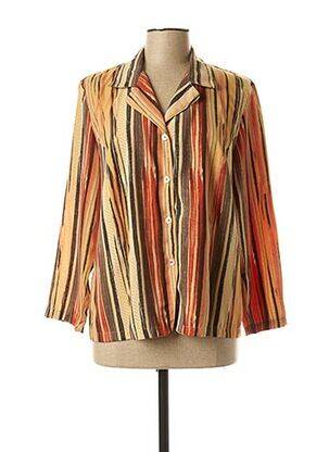 Chemisier coupe droite manches longues orange CLAUDE DE SAIVRE femme