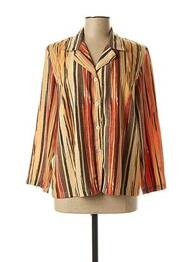 Chemisier coupe droite manches longues orange CLAUDE DE SAIVRE femme
