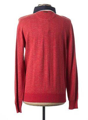 Polo broderie motifs brodés manches longues rouge FELLOWS homme