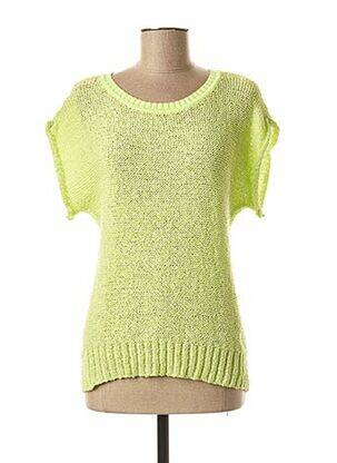 Pull resserrée sur le bas manches courtes vert CKS femme