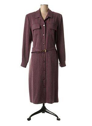 Robe mi-longue manches longues manches longues violet COUTUREINE femme
