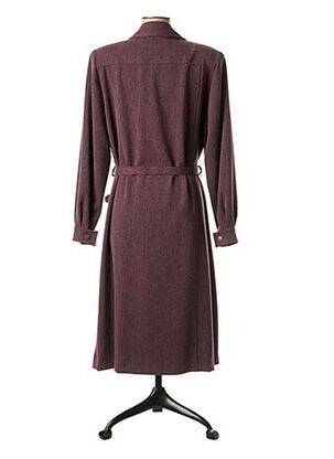 Robe mi-longue manches longues manches longues violet COUTUREINE femme