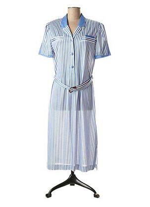 Robe mi-longue manches courtes manches courtes bleu COUTUREINE femme