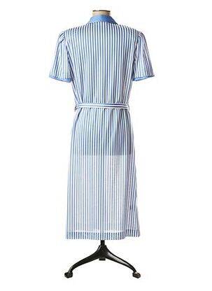 Robe mi-longue manches courtes manches courtes bleu COUTUREINE femme