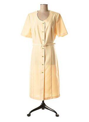 Robe mi-longue manches courtes manches courtes jaune ALMINA femme