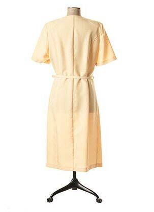 Robe mi-longue manches courtes manches courtes jaune ALMINA femme