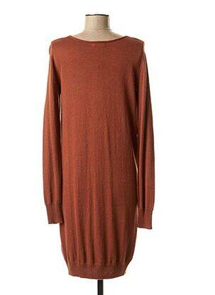 Robe mi-longue manches longues manches longues marron CKS femme