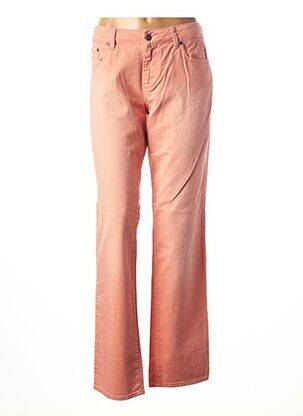 Pantalon droit fermeture zippée sous rabat boutonné taille normale orange KANOPE femme