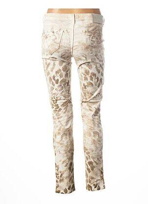 Pantalon droit fermeture zippée sous rabat boutonné taille basse beige KOCCA femme