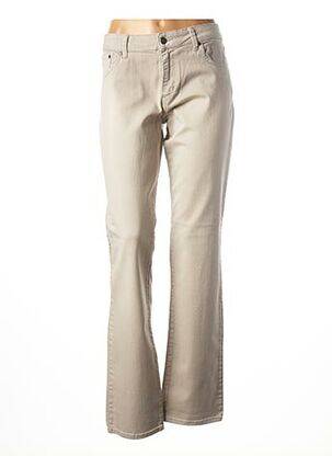 Pantalon droit fermeture zippée sous rabat boutonné taille basse gris KANOPE femme