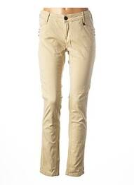Pantalon slim taille basse taille basse beige ANNA SCOTT femme