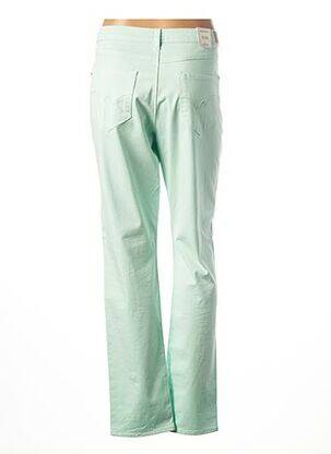 Pantalon droit fermeture zippée sous rabat boutonné taille basse vert KANOPE femme