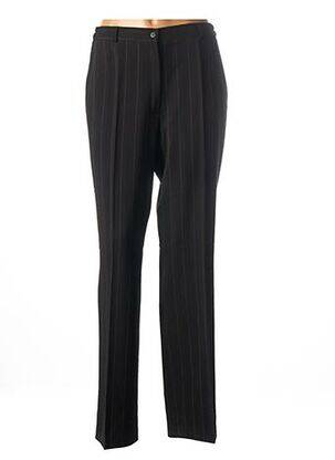 Pantalon droit fermeture zippée sous rabat boutonné noir MARYVET femme