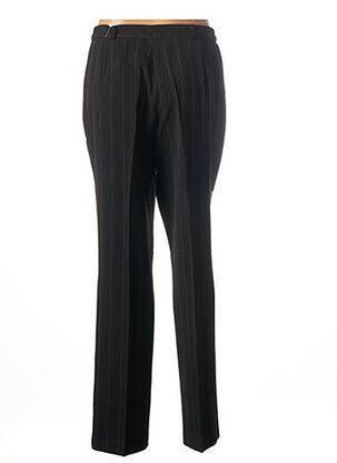 Pantalon droit fermeture zippée sous rabat boutonné noir MARYVET femme