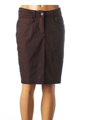 Jupe mi-longue coupe droite rouge SANDWICH femme