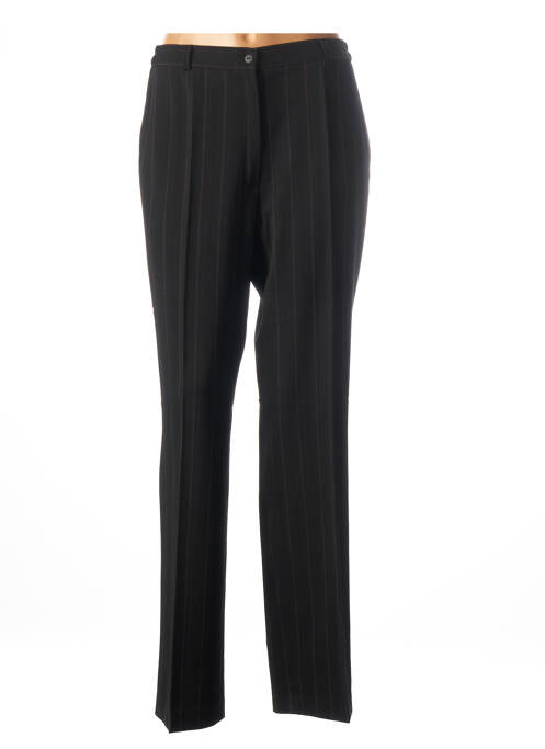 Pantalon droit fermeture zippée sous rabat boutonné noir MARYVET femme