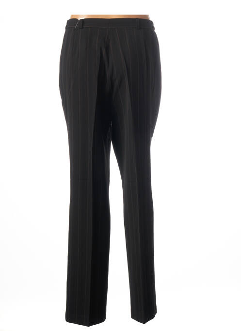 Pantalon droit fermeture zippée sous rabat boutonné noir MARYVET femme