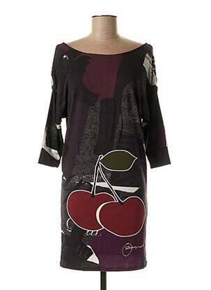 Robe courte manches 3/4 manches 3/4 noir DESIGUAL femme