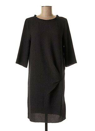 Robe mi-longue manches 3/4 manches 3/4 noir LA FEE MARABOUTEE femme