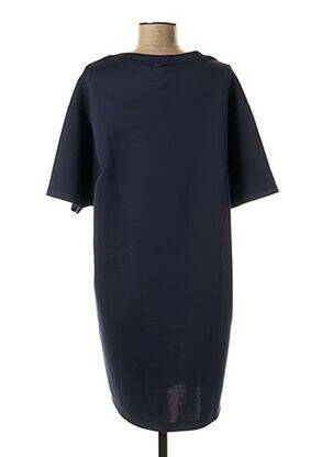 Robe mi-longue imprimé fleurs manches courtes bleu KOCCA femme
