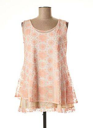 Top imprimé fantaisie sans manche rose AKELA KEY femme