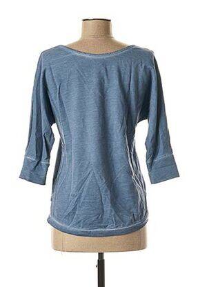 Sweat-shirt sérigraphie floquée manches 3/4 bleu ANNA SCOTT femme
