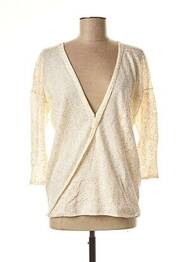 Pull maille fine manches 3/4 beige ANNA SCOTT femme