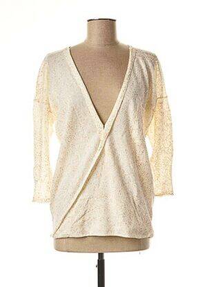 Pull maille fine manches 3/4 beige ANNA SCOTT femme