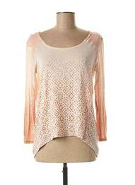 Pull col rond manches longues rose AKELA KEY femme