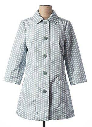 Manteau long coupe cintrée sans capuche bleu KOCCA femme