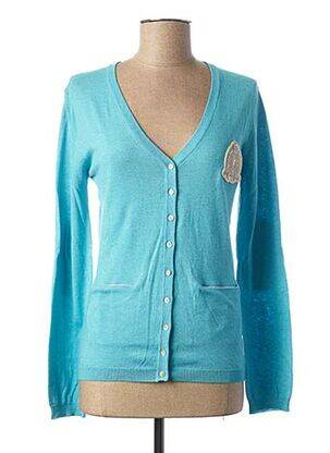 Gilet manches longues coupe cintrée bleu VESTIAIRES PRINCIPAUTE CANNOISE femme
