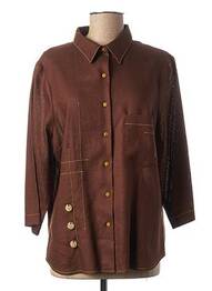 Chemisier poches poitrine manches 3/4 marron BRIGITTE SAGET femme