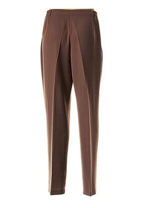 Pantalon poches taille haute marron FEDORA femme