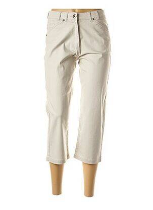 Pantacourt stretch taille haute gris CLAUDE DE SAIVRE femme