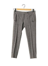 Pantalon droit fermeture zippée sous rabat boutonné taille basse gris LOUBAROK femme