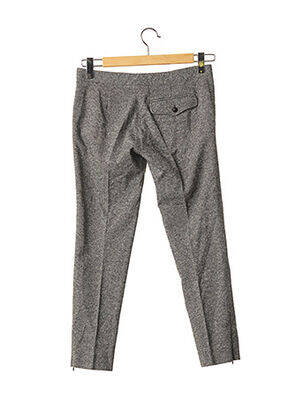 Pantalon droit fermeture zippée sous rabat boutonné taille basse gris LOUBAROK femme