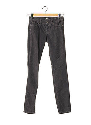Pantalon droit fermeture zippée sous rabat boutonné taille normale gris 7 FOR ALL MANKIND femme