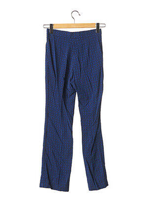 Pantalon droit fermeture zippée sous rabat avec crochet taille haute bleu SANDRO femme