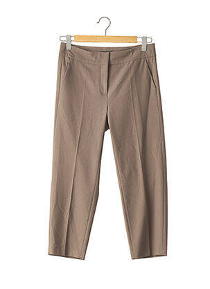 Pantalon droit tissage crêpe taille basse gris CAMBIO femme